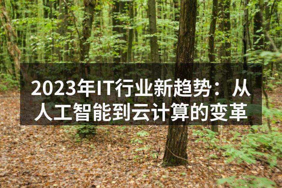 2023年IT行业新趋势:从人工智能到云