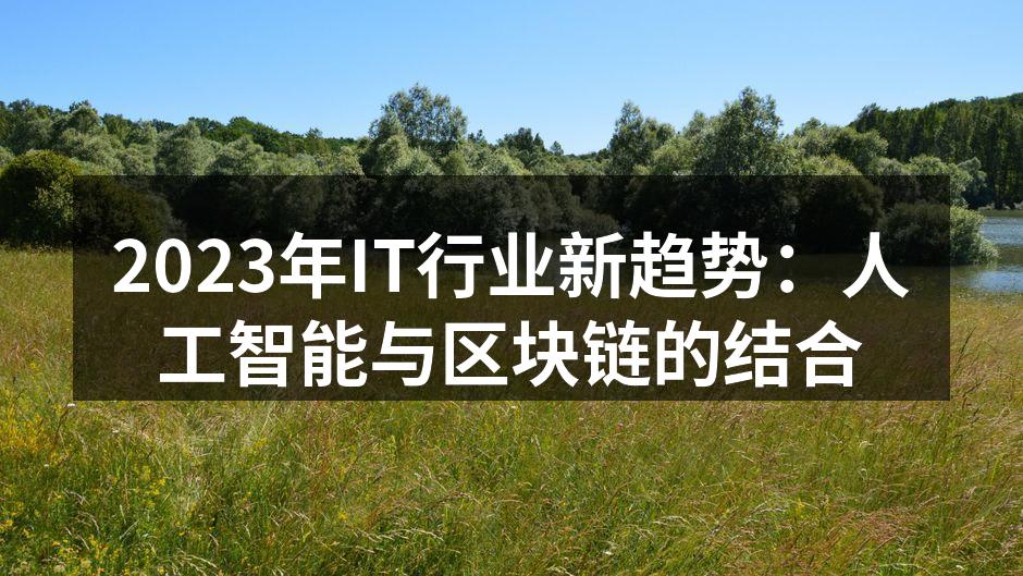 2023年IT行业新趋势：人工智能与区块